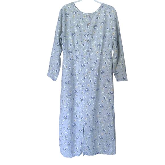 VTG Madison Scott Floral Cotton Blend Nightgown Women's 14 Blue Made in USA - Picture 2 of 5